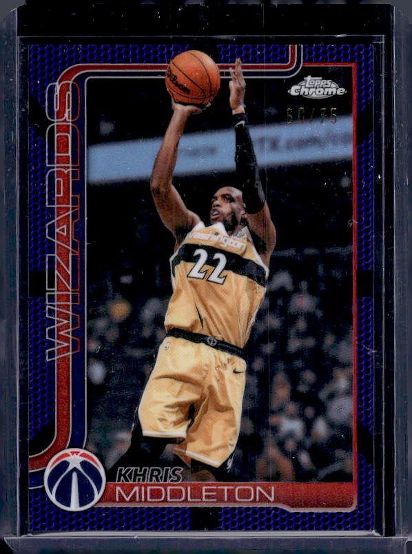 2025-26 Topps Chrome Update #101 Khris Middleton Purple Basketball Refractor