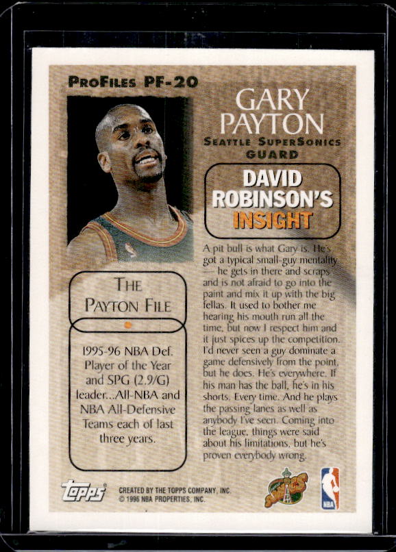 1996-97 Topps #PF-20 Gary Payton ProFiles