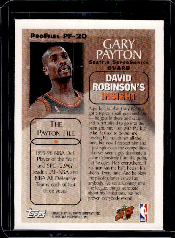 1996-97 Topps #PF-20 Gary Payton ProFiles