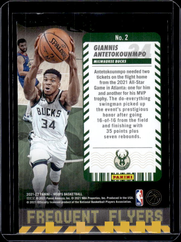2021-22 Hoops Winter #2 Giannis Antetokounmpo Frequent Flyers