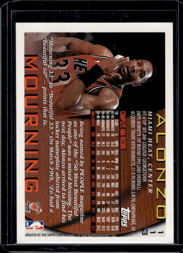 1996-97 Topps #113 Alonzo Mourning NBA at 50