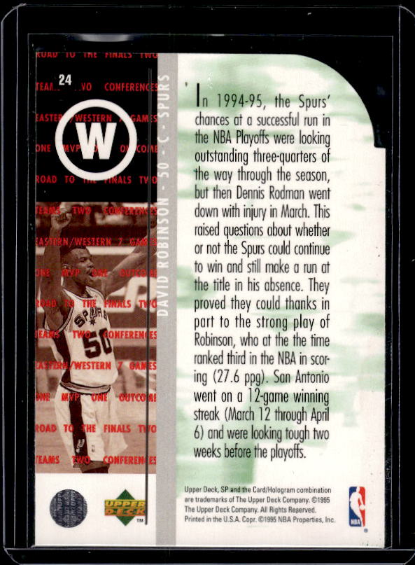 1994-95 SP Championship #24 David Robinson Die Cuts