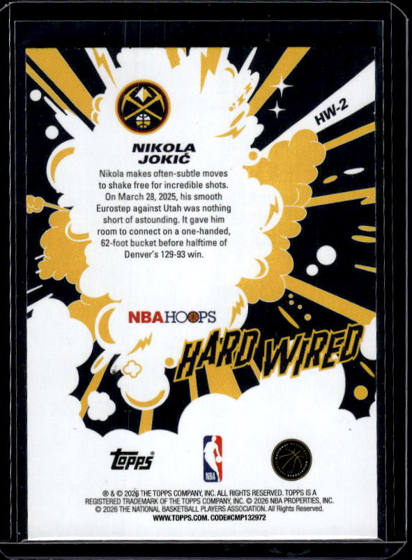 2025-26 Hoops #HW-2 Nikola Jokić Hard Wired