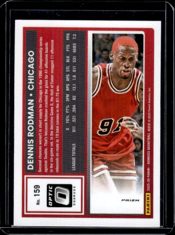 2025-26 Donruss #159 Dennis Rodman Optic Blue Cracked Ice