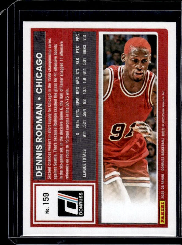 2025-26 Donruss #159 Dennis Rodman Holo Green Laser