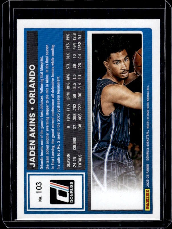 2025-26 Donruss #103 Jaden Akins Holo Green Laser