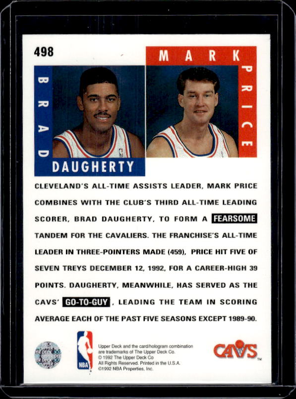 1992-93 Upper Deck #498 Brad Daugherty / Mark Price