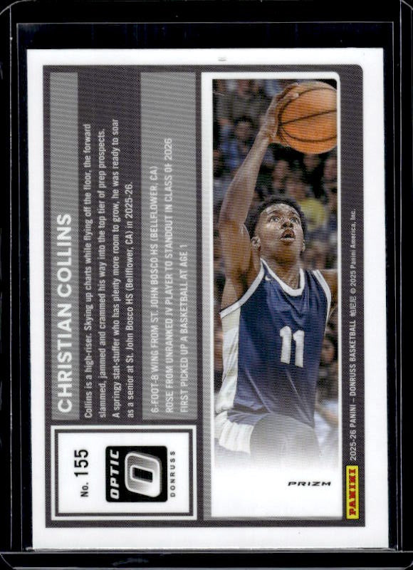 2025-26 Donruss #155 Christian Collins Optic Red Cracked Ice