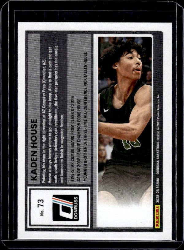 2025-26 Donruss #73 Kaden House Holo Green Laser