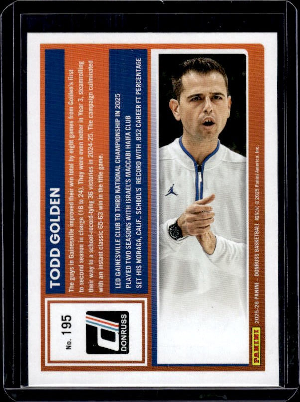 2025-26 Donruss #195 Todd Golden Holo Green Laser