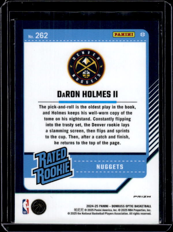 2024-25 Donruss Optic #262 DaRon Holmes II Purple Shock