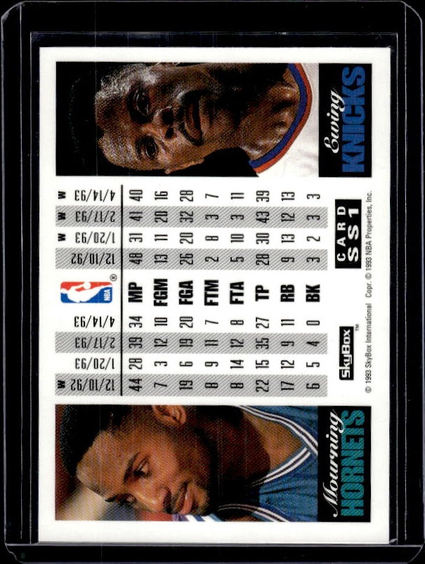 1993-94 SkyBox Premium #SS1 Alonzo Mourning / Patrick Ewing Showdown Series