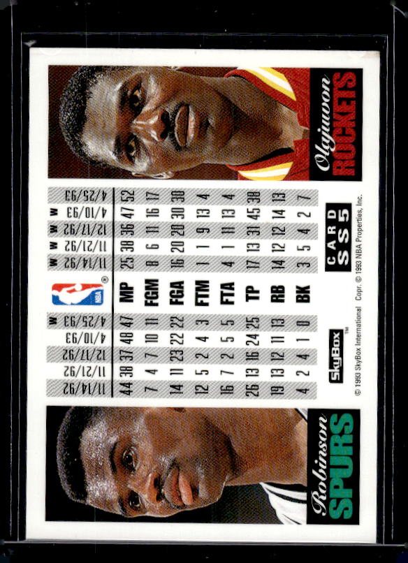 1993-94 SkyBox Premium #SS5 David Robinson / Hakeem Olajuwon Showdown Series