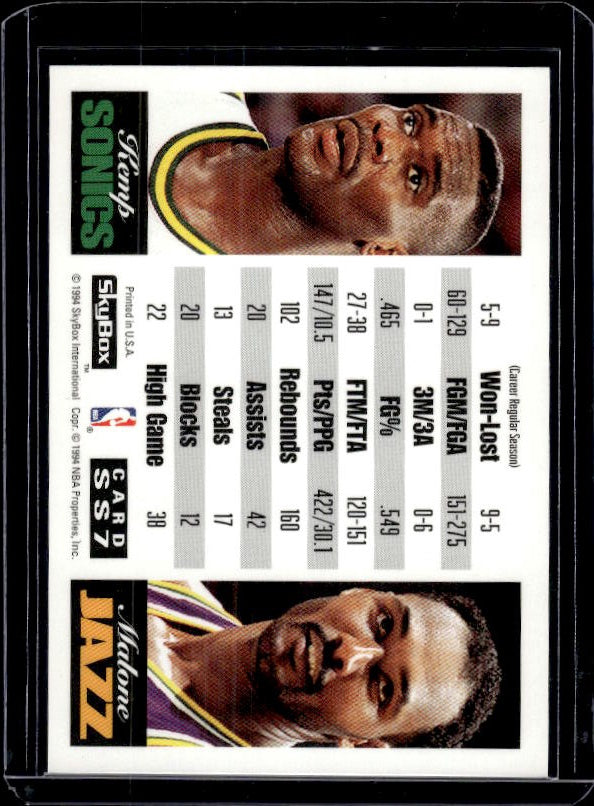 1993-94 SkyBox Premium #SS7 Shawn Kemp / Karl Malone Showdown Series