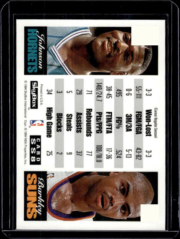 1993-94 SkyBox Premium #SS8 Larry Johnson / Charles Barkley Showdown Series