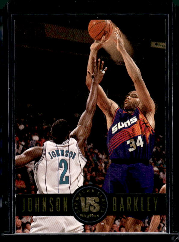 1993-94 SkyBox Premium #SS8 Larry Johnson / Charles Barkley Showdown Series