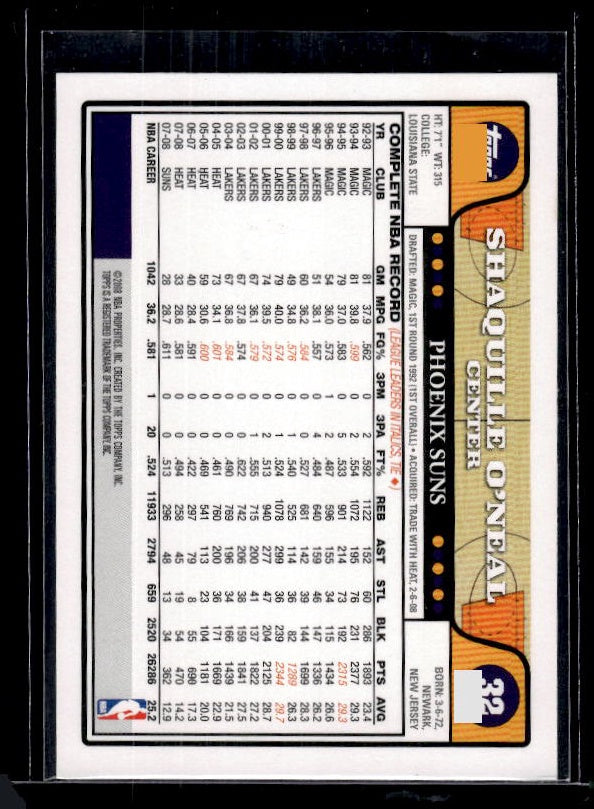 2008-09 Topps #32 Shaquille O'Neal