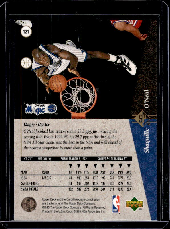 1994-95 SP #121 Shaquille O'Neal