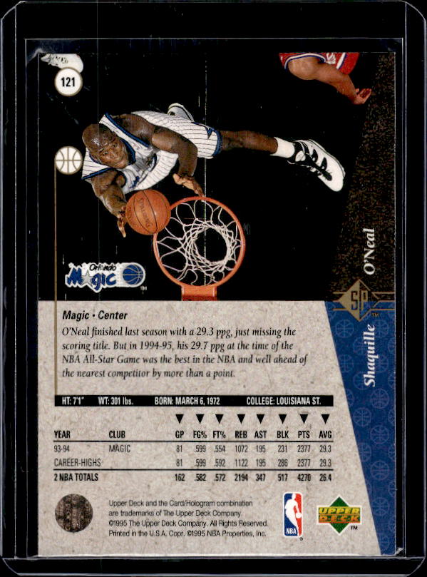 1994-95 SP #121 Shaquille O'Neal