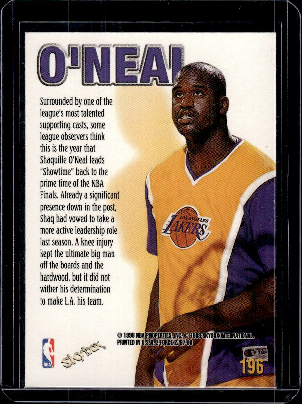 1997-98 SkyBox Z-Force #196 Shaquille O'Neal