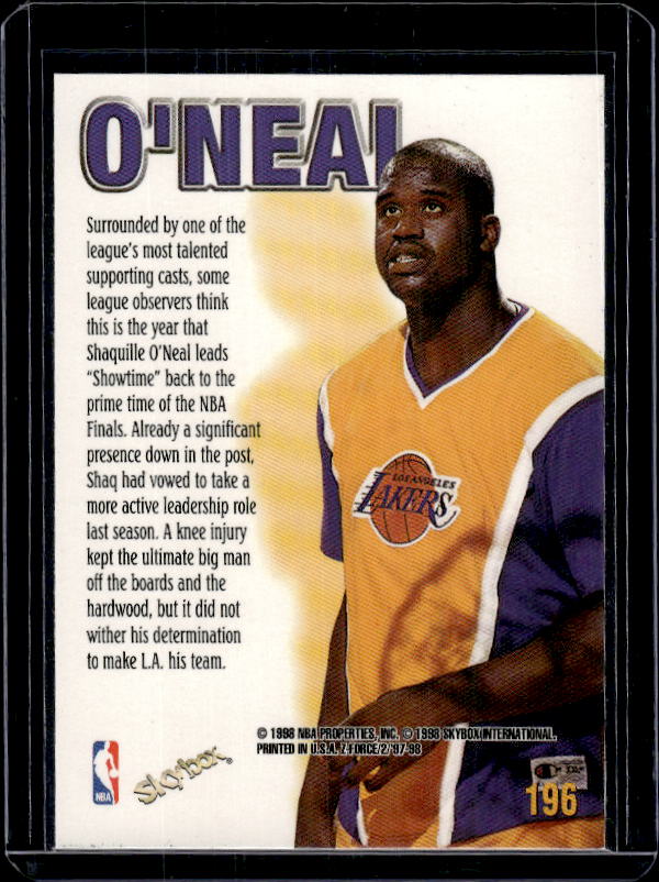 1997-98 SkyBox Z-Force #196 Shaquille O'Neal
