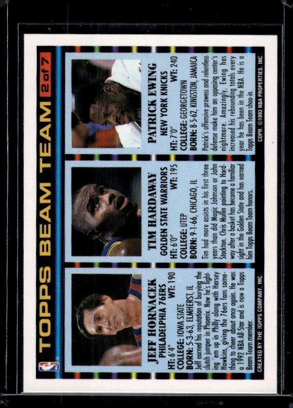1992-93 Topps #2 Patrick Ewing / Tim Hardaway / Jeff Hornacek Beam Team