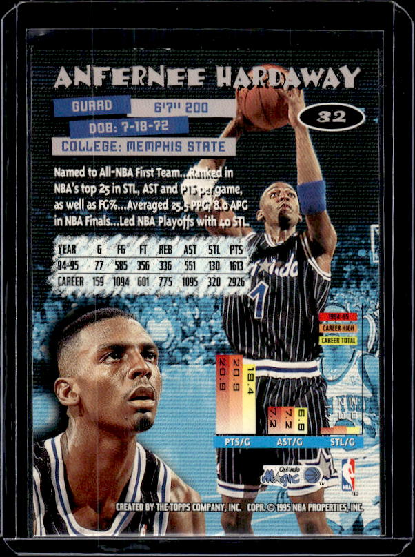 1995-96 Stadium Club #32 Anfernee Hardaway