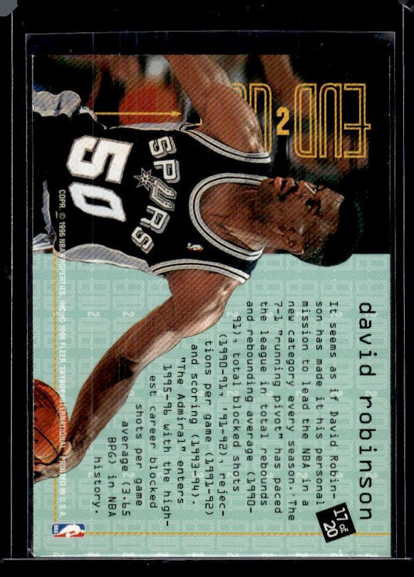 1995-96 Fleer #17 David Robinson End 2 End