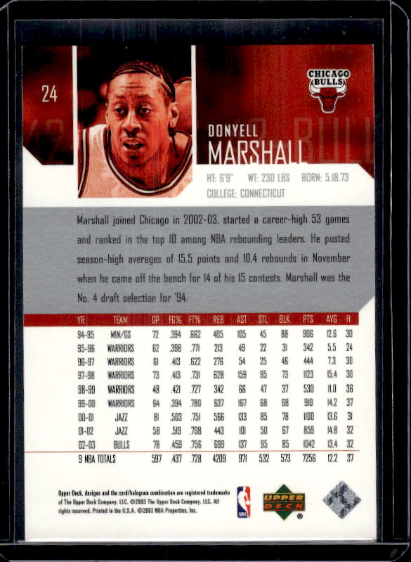 2003-04 Upper Deck #24 Donyell Marshall