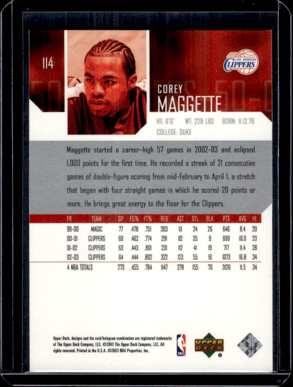 2003-04 Upper Deck #114 Corey Maggette