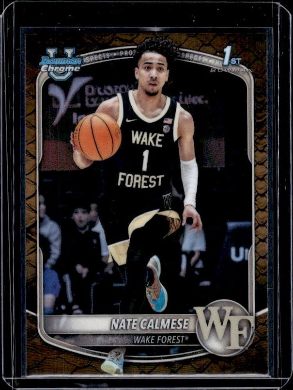 2025-26 Bowman #BCP-92 Nate Calmese Chrome Prospects Reptilian Refractor