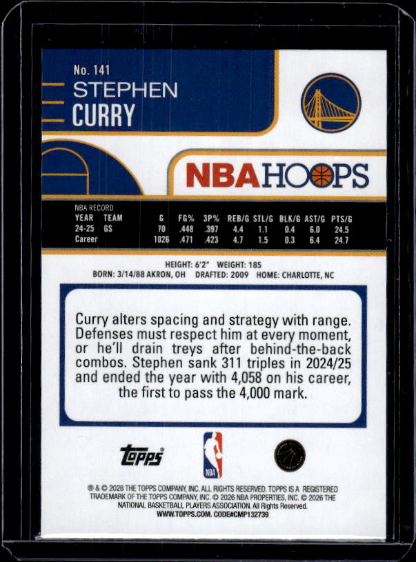 2025-26 Hoops #141 Stephen Curry