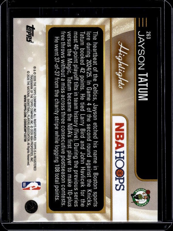 2025-26 Hoops #263 Jayson Tatum