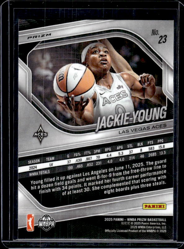 2025 Panini Prizm WNBA #23 Jackie Young Ice Prizms