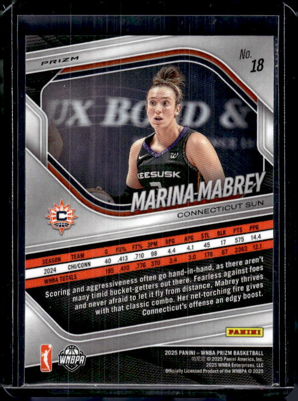 2025 Panini Prizm WNBA #18 Marina Mabrey Green Prizms