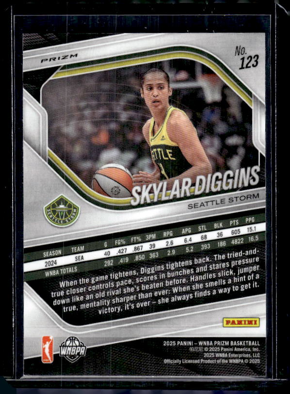 2025 Panini Prizm WNBA #123 Skylar Diggins Blue Velocity Prizms