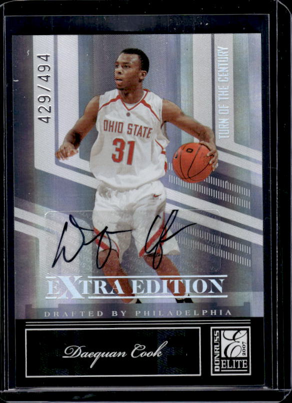 2007 Donruss Elite Extra Ed. #58 Daequan Cook Auto Turn of the Century #/494