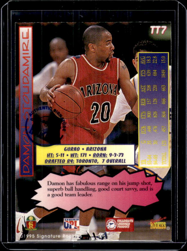 1995 Signature Rookies Prime #TT7 Damon Stoudamire Top Ten Signatures #/1000