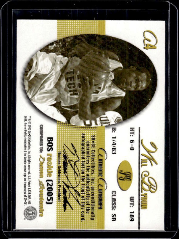 2005 SAGE #A4 Will Bynum Autographs Red #/625