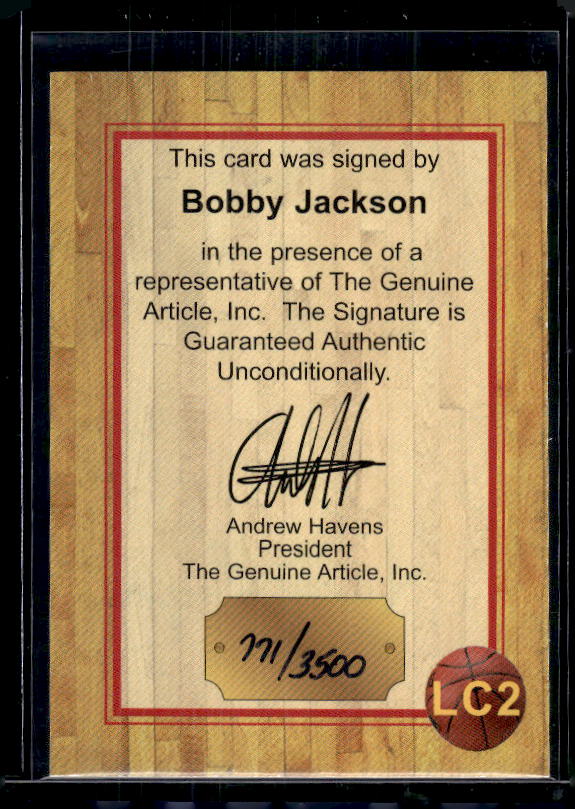 1997 Genuine Article #LC2 Bobby Jackson Lottery Connection