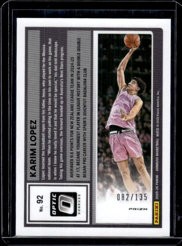 2025-26 Donruss #92 Karim Lopez Optic Green Shock