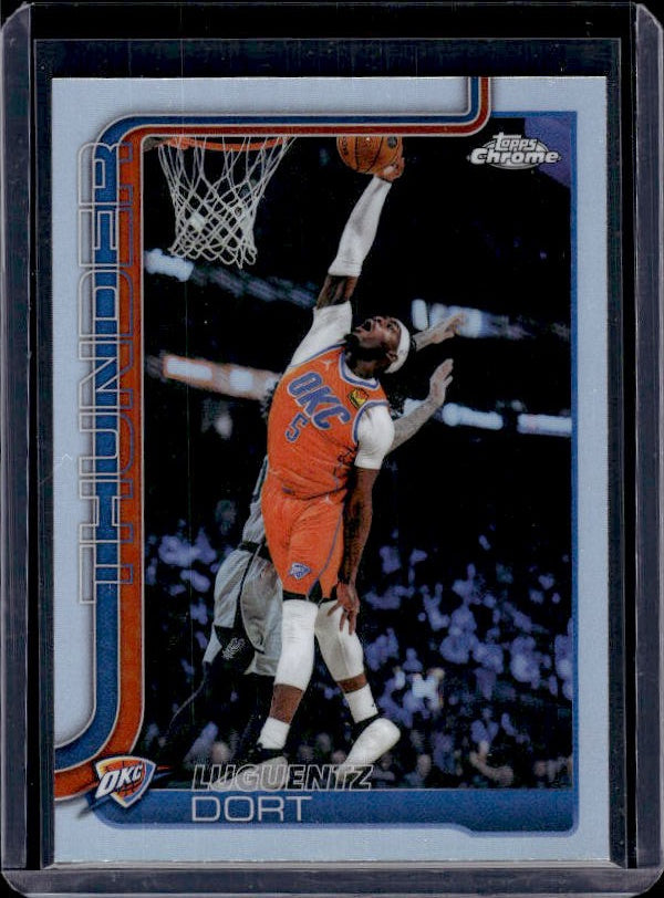 2025-26 Topps Chrome Update #127 Luguentz Dort Refractor