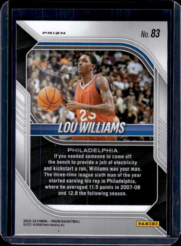 2025-26 Panini Prizm #83 Lou Williams Silver Prizm