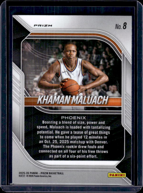 2025-26 Panini Prizm #8 Khaman Maluach Purple Wave Prizm