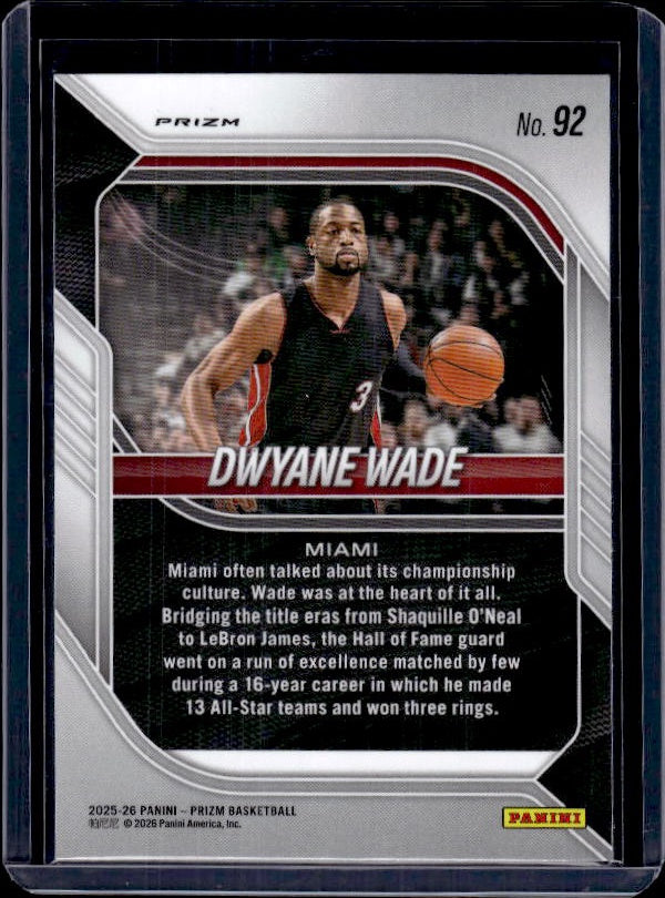 2025-26 Panini Prizm #92 Dwyane Wade Purple Wave Prizm