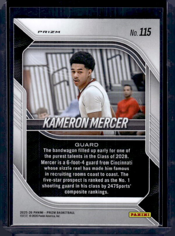 2025-26 Panini Prizm #115 Kameron Mercer Purple Wave Prizm