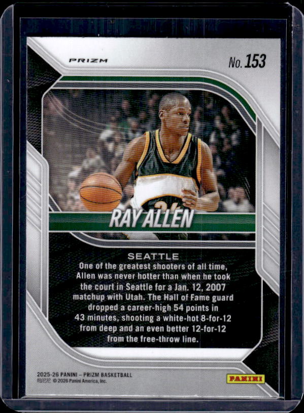 2025-26 Panini Prizm #153 Ray Allen Purple Wave Prizm