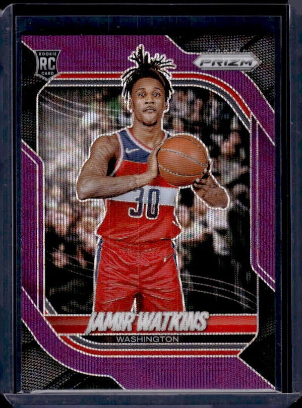 2025-26 Panini Prizm #34 Jamir Watkins Purple Wave Prizm
