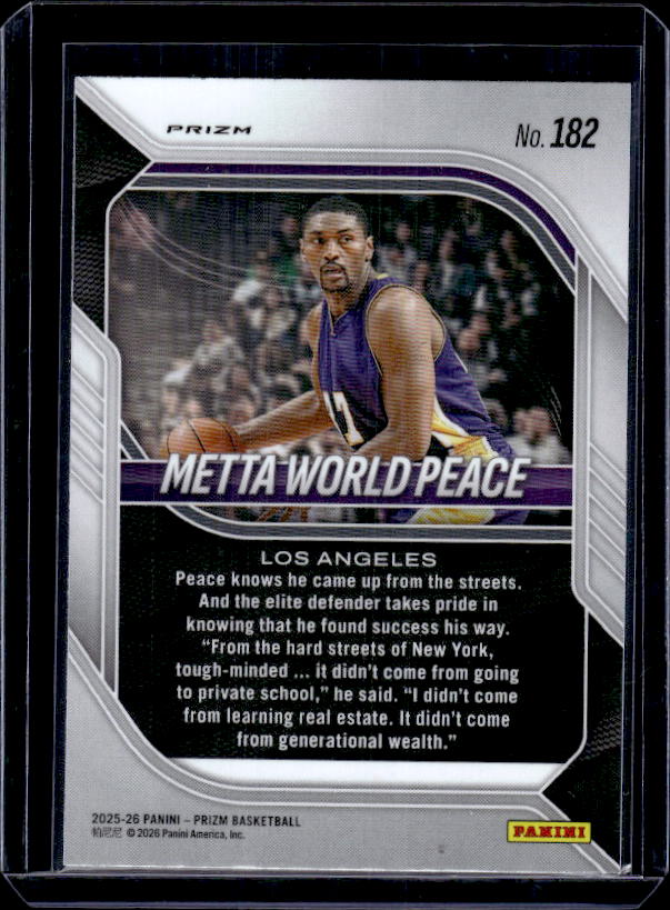 2025-26 Panini Prizm #182 Metta World Peace Purple Wave Prizm