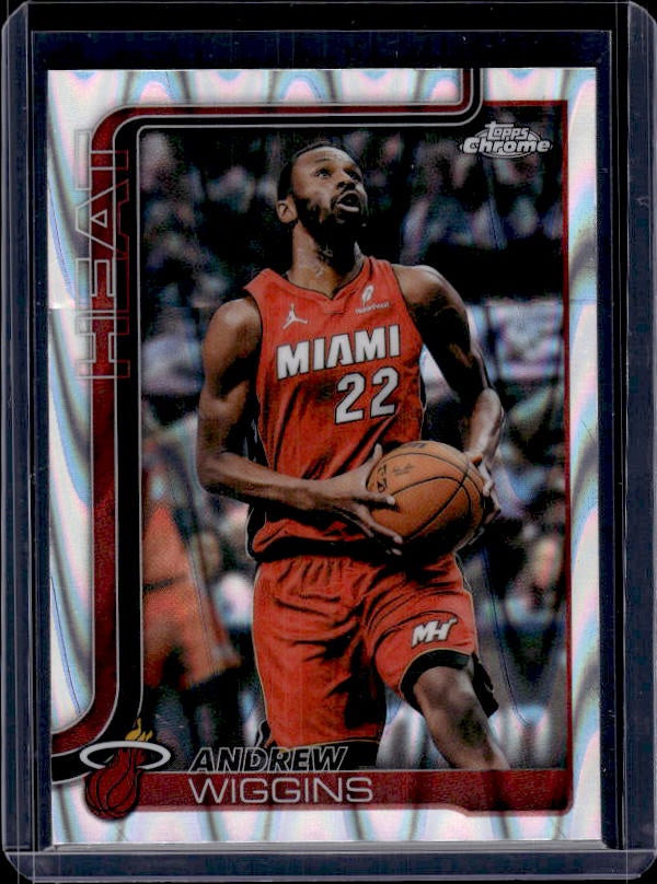 2025-26 Topps Chrome Update #128 Andrew Wiggins RayWave Refractor